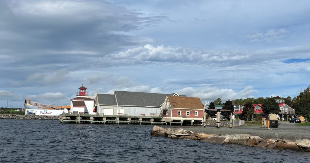 Pictou Harbor, NS - a replica of the ship Hector is being built in the background.