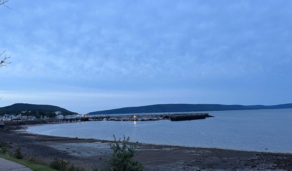 Digby Harbor - evening of September 15, 2023, low tide - the calm before the storm.